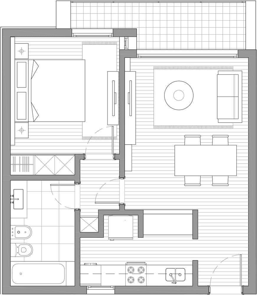 Plano departamento DEPTO C — Edificio MERCED, Pergamino